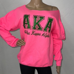 Varsity AKA Pink Off the shoulder Sweatshirt