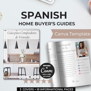 Spanish Home Buyer's Guide Home Buying Process Bilingual Client Intake Form Real Estate Marketing Branding Realtor Canva Template Open House