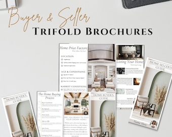 Real Estate Trifold Brochure Template: Home Buyer & Seller Guide Home Buying Timeline Marketing Branding Canva Template Open House Marketing