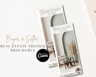 Real Estate Guide Trifold Brochure Canva Template: Home Buyer & Seller (PDF)