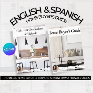 Ensemble de guides de l'acheteur d'une maison en espagnol et en anglais Marketing par les agents immobiliers espagnols Processus d'achat par paquet de génération de leads Présentation de l'acheteur de maison