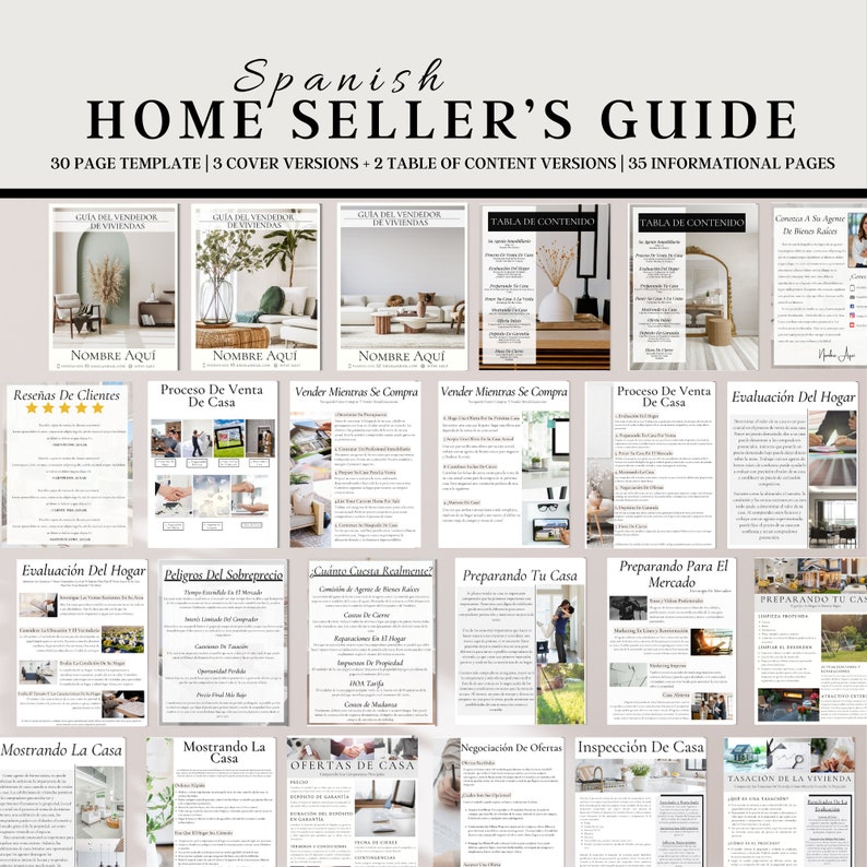 Spanish &amp; English Real Estate Guide Bundle: Canva Templates (digital ...