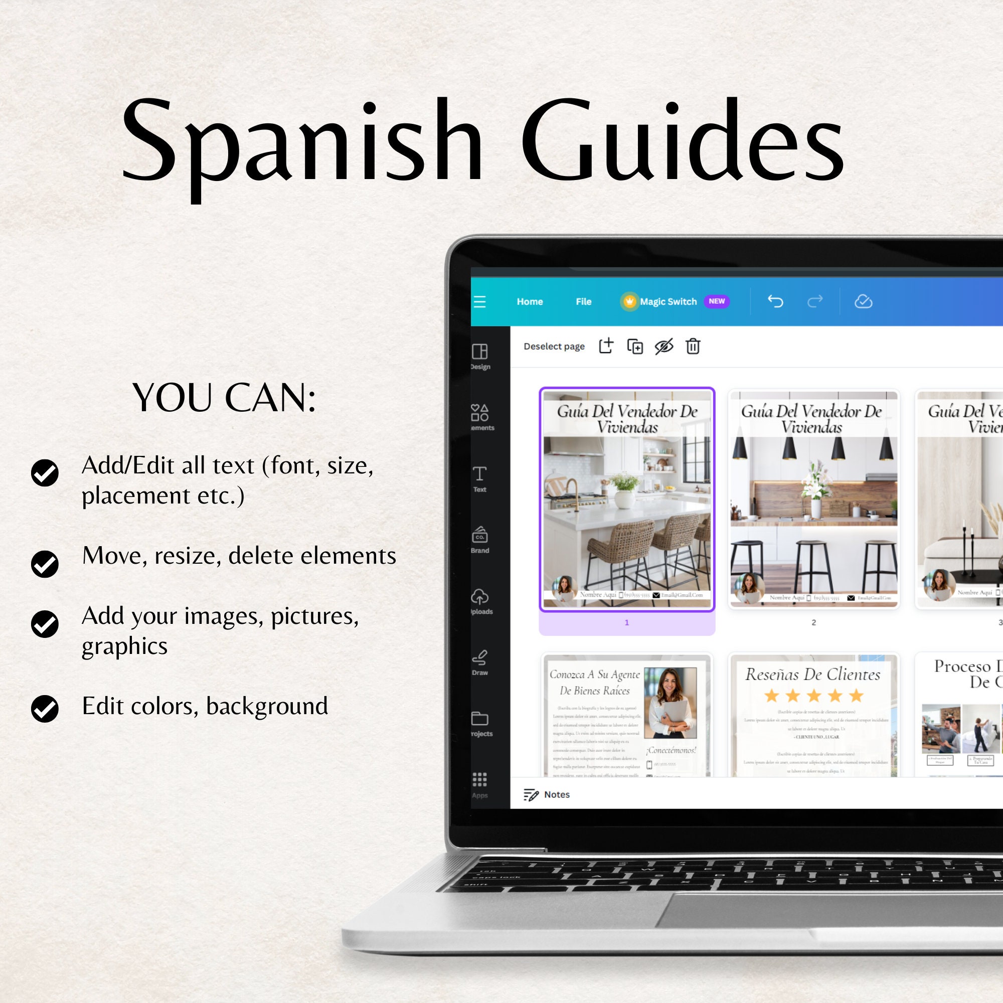 SPANISH Home Buyer's and Home Seller's Guide, Editable Canva Template