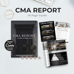 Real Estate CMA Guide Canva Template: Realtor Listing Presentation (PDF Downloadable File)