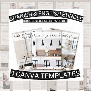 SPANISH AND ENGLISH Buyer and Seller Guides Canva Template Spanish Real Estate Spanish Marketing Buyer Presentation Listing Presentation