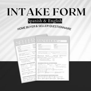 Real Estate Client Intake Form Bundle: Spanish & English (PDF)