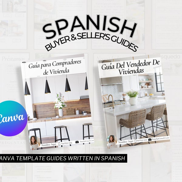 SPANISH Home Buyer's and Home Seller's Guide, Editable Canva Template, Spanish Real Estate Marketing Buyer Presentation Listing Presentation