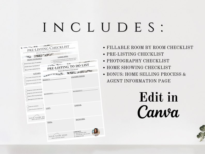 Real Estate Pre-listing Home Seller Checklist Home Sellers Checklist Bundle Listing Presentation ...