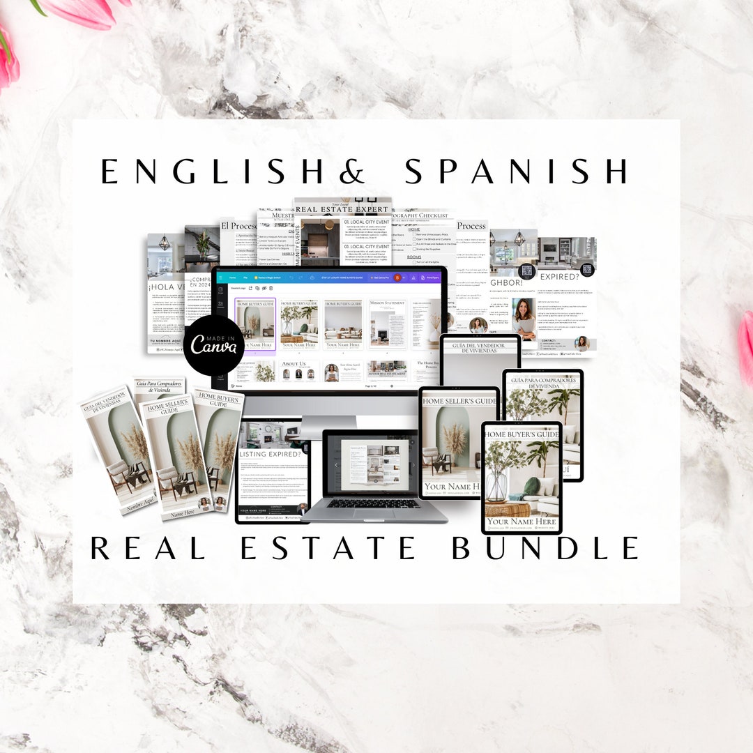 Paquete inmobiliario en inglés y español, guía para compradores y ...