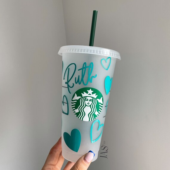 Hearts Starbucks Cold Cup-personalized Starbucks Cold Cup 