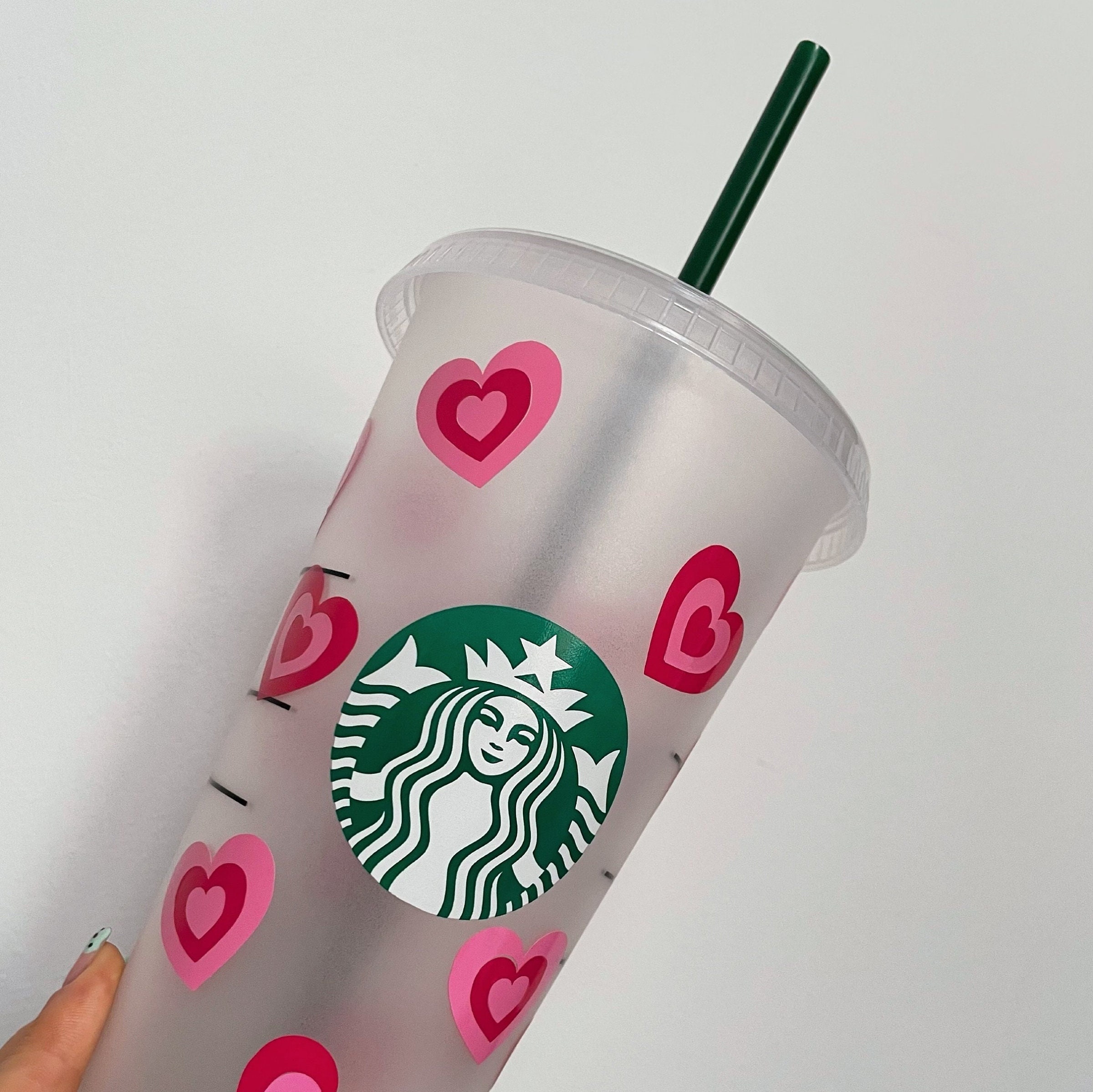 Personalised Starbucks Cup/heart Ombré Tumbler Cold Cup/coffee -  UK