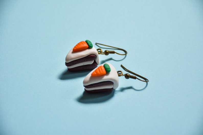 Carrot Cake slice earrings novelty earring coffee and cake cafe earrings