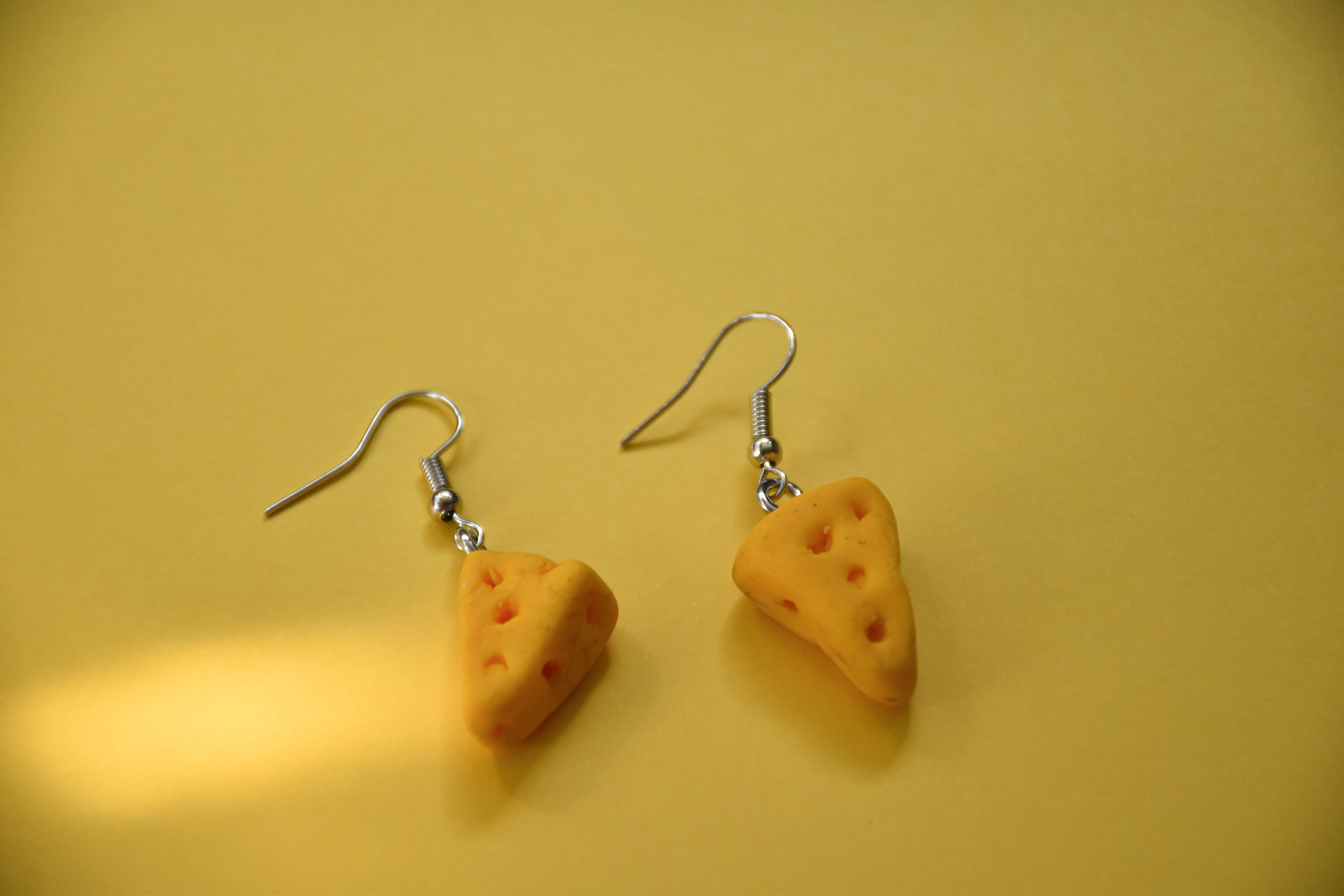 Cheese slice earrings / novelty earrings Etsy