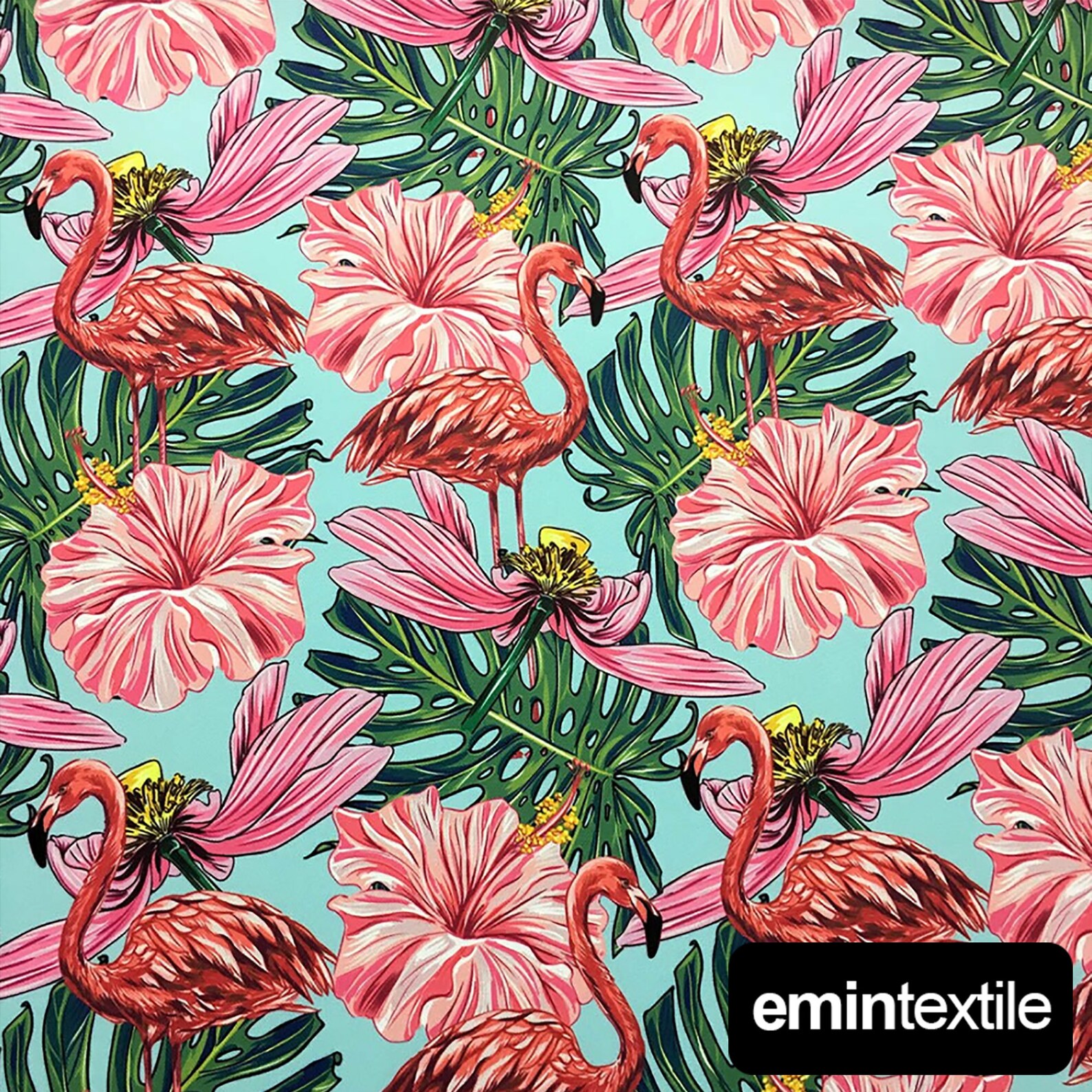 Pink Flamingo Tropical Fabric Animal Sewing Quilting Washable Etsy Canada