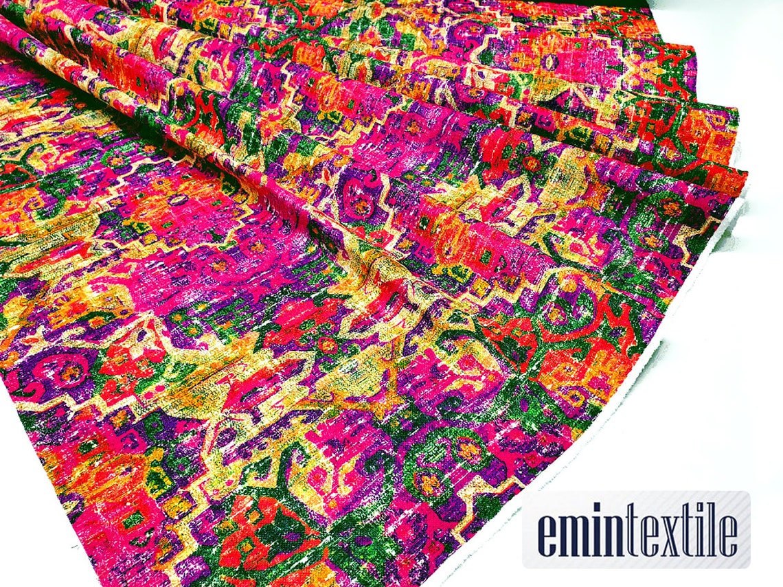 Modern Kilim Fabric by the Yard, Home Decor Fabric, Fabric for Outdoor