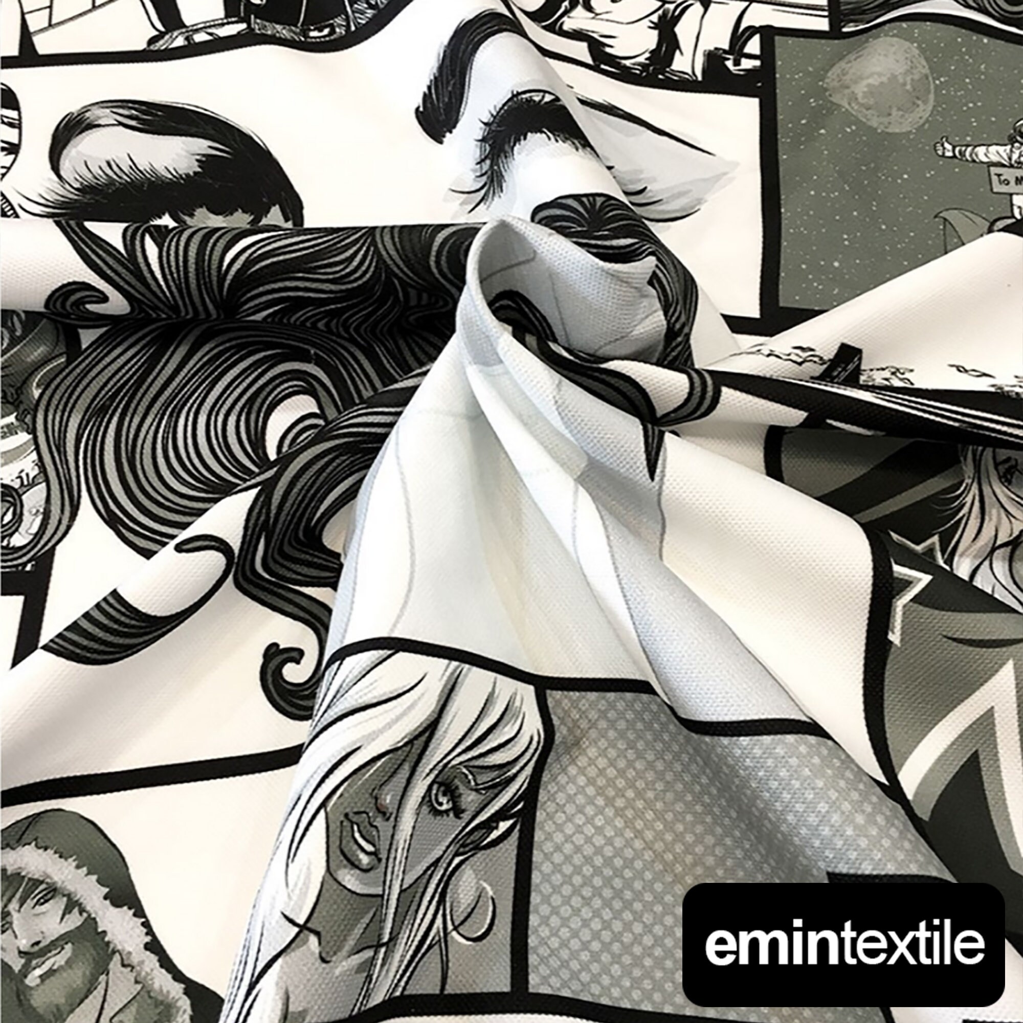 Black White Pop Art Fabric Upholstery Fabric by the Yard Etsy