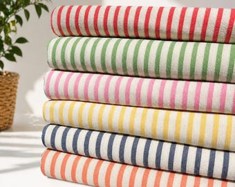 Linen Tablecloth Various Colors, Striped Linen Dining Table Cloth, Linen Round Circle Table Cloth, Custom Size Cotton Linen Tablecloth