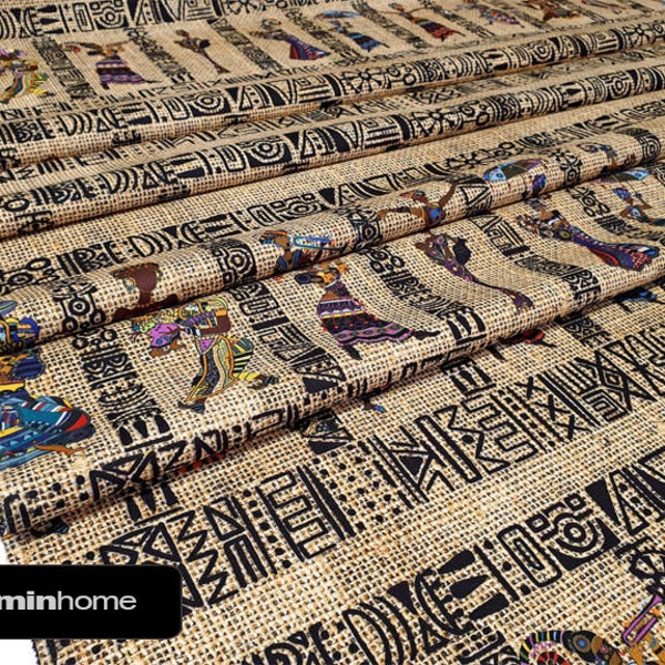 African Fabric, Upholstery Fabric by the Yard, African Ethnic Home Decor Fabric, African Print Polyester Fabric, Curtain Chair Mask Fabric