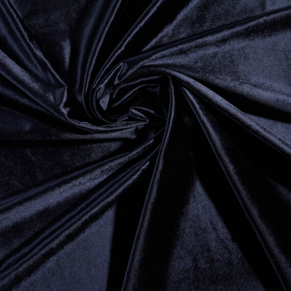 Midnight Blue Velvet Fabric by the Yard High Fashion Silk Etsy