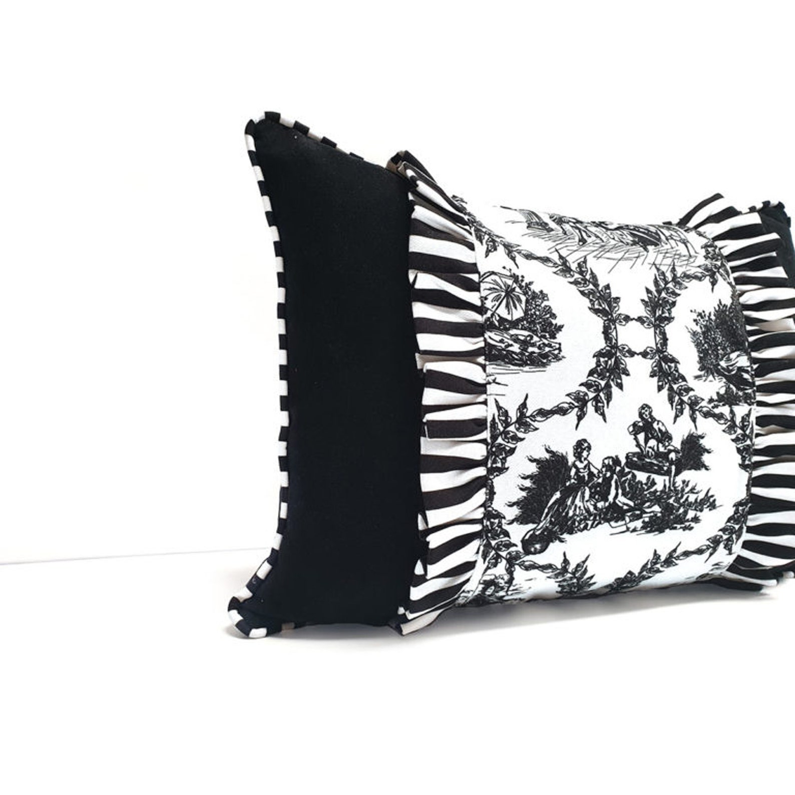 Black White Pillow Cover Sofa Couch Pillow Boho Black White Etsy