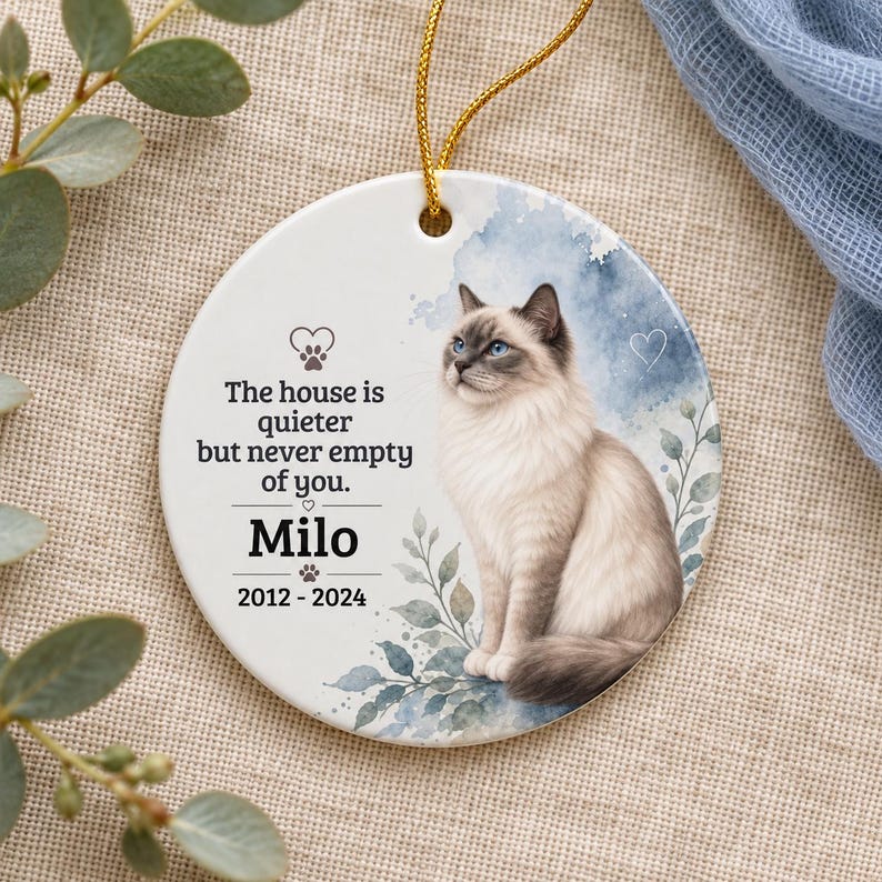 Memorial Personalized Ragdoll Blue Cat Memorial Ornament, Pet Loss ...