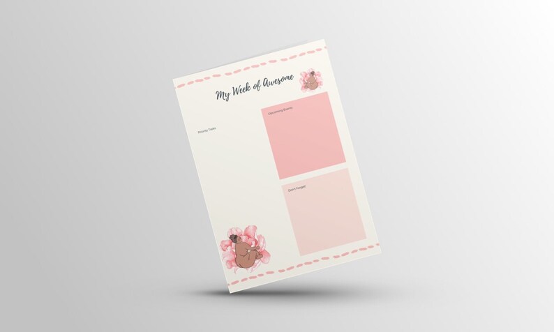 Weekly Agenda Printable Organizer Curvy Woman Design Plus Size Woman Drawing Digital Printable Personal Planner for Curvy Girls