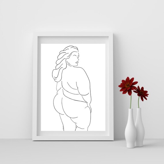 Weekly Agenda Printable Organizer Curvy Woman Design Plus Size Woman Drawing Digital Printable Personal Planner for Curvy Girls