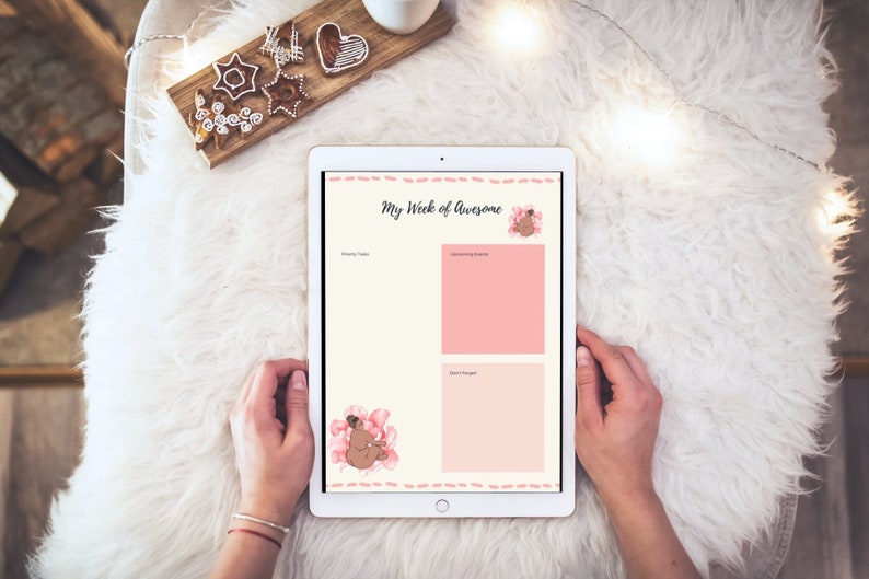 Weekly Agenda Printable Organizer Curvy Woman Design Plus Size Woman Drawing Digital Printable Personal Planner for Curvy Girls