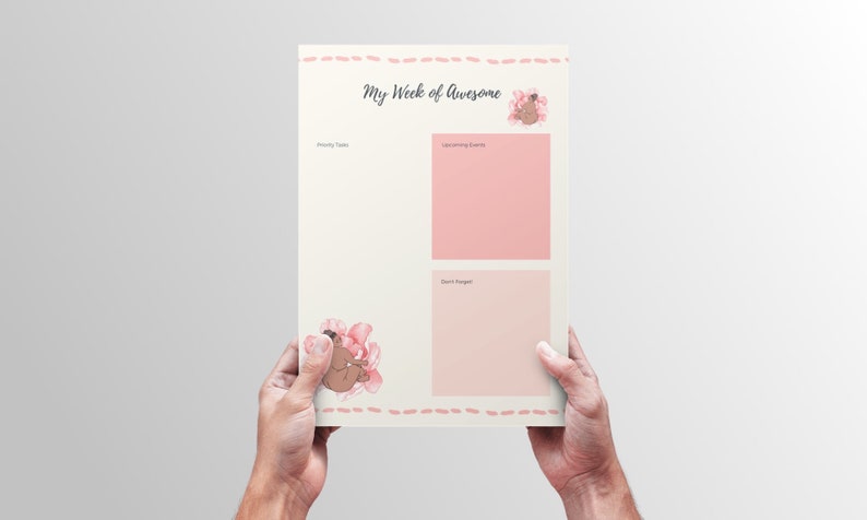 Weekly Agenda Printable Organizer Curvy Woman Design Plus Size Woman Drawing Digital Printable Personal Planner for Curvy Girls