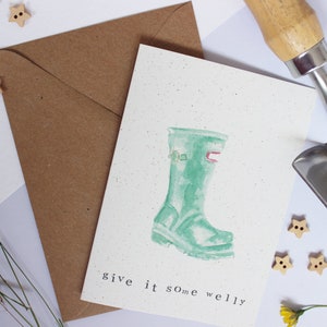 Dê um cartão Welly - cartão de boa sorte, começando na universidade, boa sorte na universidade, resultados de exames, GCSE, nível A, novo emprego, inicialização Welly, mudança para uni