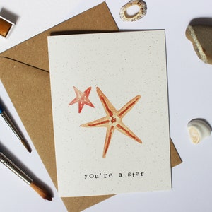 You're A Star-Grußkarte – Seestern, Danke, nur um zu sagen, gut gemacht, Glückwünsche, Prüfungen, Fahrprüfung, Muttertag