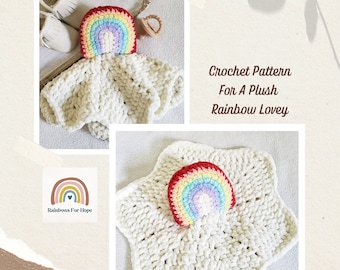 Rainbow Lovey Crochet Pattern: Plush Security Blanket (PDF Download)