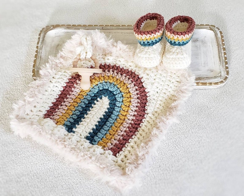 Rainbow Baby Lovey Pacifier Lovey Binky Clip Small Crochet Etsy