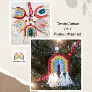 Rainbow Ornament Crochet Pattern, Pattern for Crochet Ornament, Hanging Rainbow Decor, DIY Car Mirror Charm