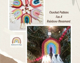 Rainbow Ornament Crochet Pattern: DIY Car Mirror Charm (PDF Download)