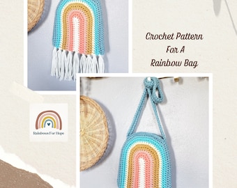 Rainbow Bag Crochet Pattern: 70s Style Crossbody (PDF Pattern)