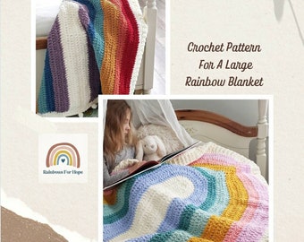 Chunky Rainbow Blanket Crochet Pattern, Easy Chenille Throw, Large Rainbow Blanket PDF Pattern, Chunky Knit Rainbow Throw, Rainbow Baby Gift