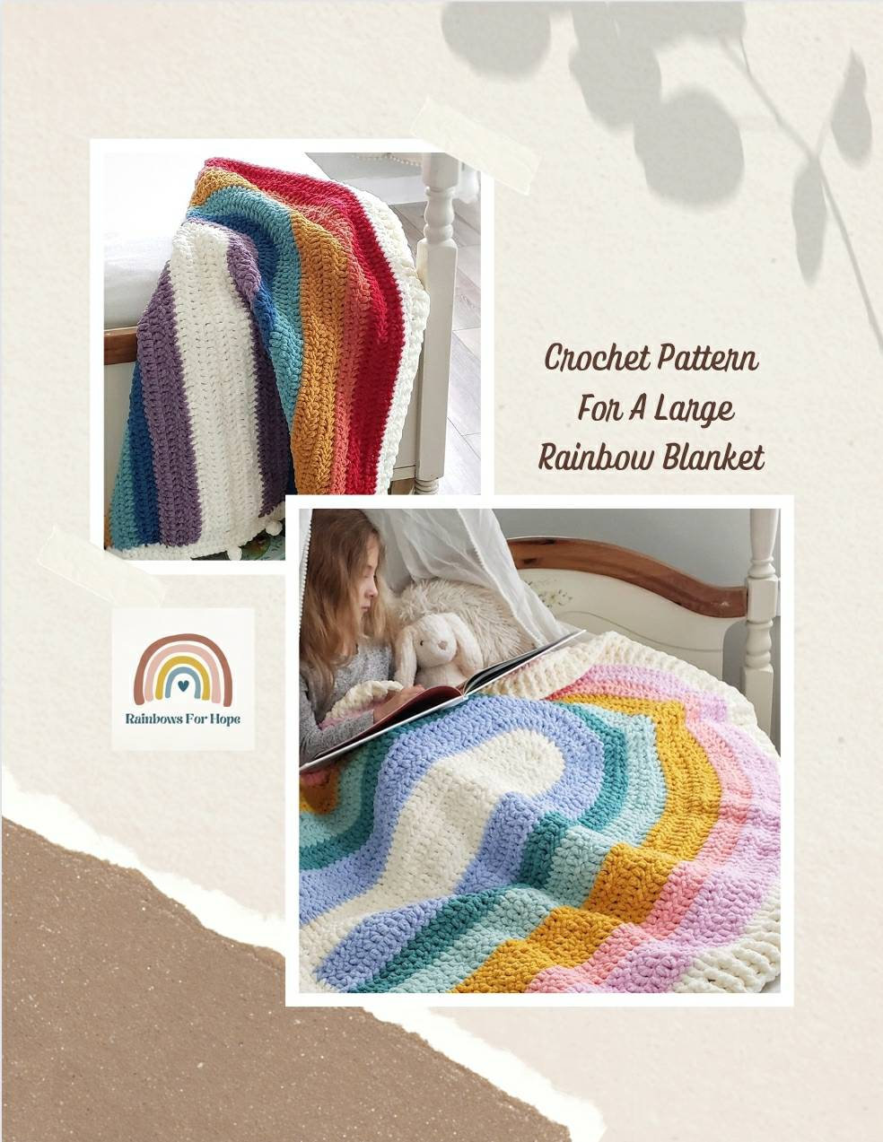 30 Rainbow Blanket Crochet Patterns to Brighten Baby Rooms, Throws, and Gift Giving 11 Chunky Rainbow Chenille Blanket Crochet Pattern