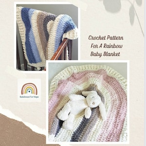 Baby Rainbow Blanket Pattern, Crochet Pattern for a Rainbow Blanket, Chunky Crochet Blanket Pattern, Easy Crochet Pattern for Blanket Yarn