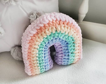 Mini Rainbow Pillow, Doll Sized Plush Pillow, Rainbow Plushie, Rainbow Gift, Soft Stuffed Rainbow, Squishy Rainbow Toy, Easter Basket Gift