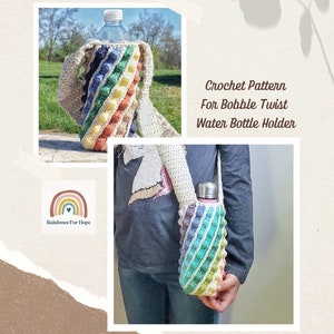Crochet Water Bottle Holder Pattern, PDF Pattern for Water Bottle Bag, Easy Crochet Pattern, Water Canteen Cozy, Water Bottle Sling Carrier