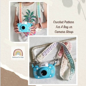 Padrão de alça de câmera, Padrão de crochê para alça de bolsa, Padrão de alça de bolsa crossbody, Download digital de cordão de crochê, Padrão em PDF para alça