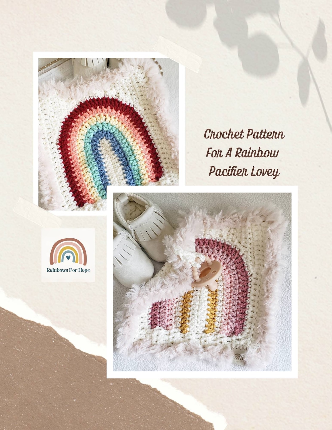 Rainbow Lovey Crochet Pattern, Crochet Pattern for Lovey, Rainbow Baby