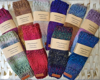 Hand-knitted soft and cosy wrist warmers