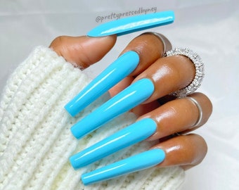 Baby Blue Nails Etsy
