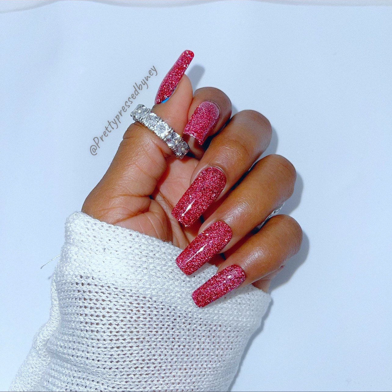 Red Crystal Diamond Nails – BlessingNails