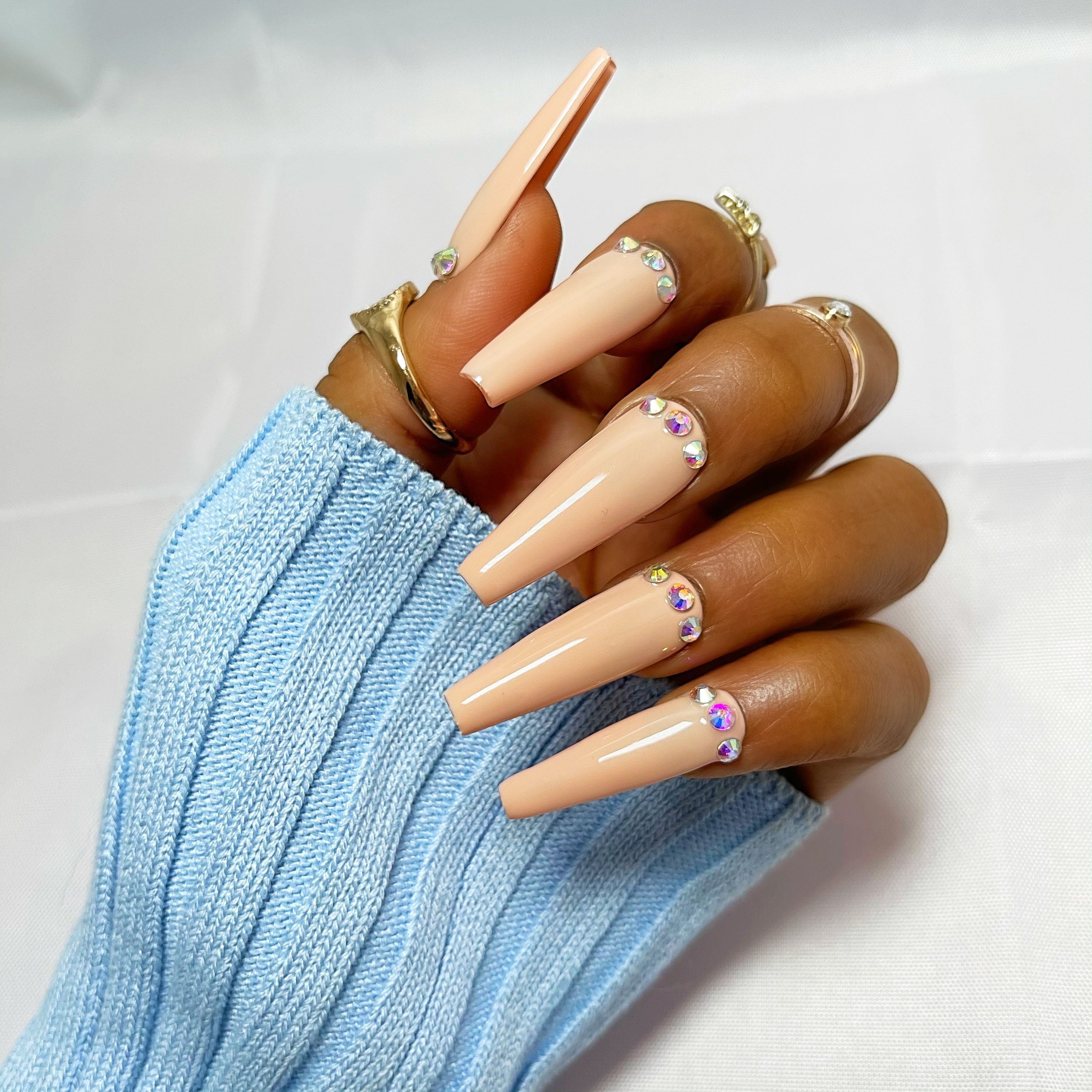 The Blonde Set Nude Press on Nails Simple Design Nails - Etsy