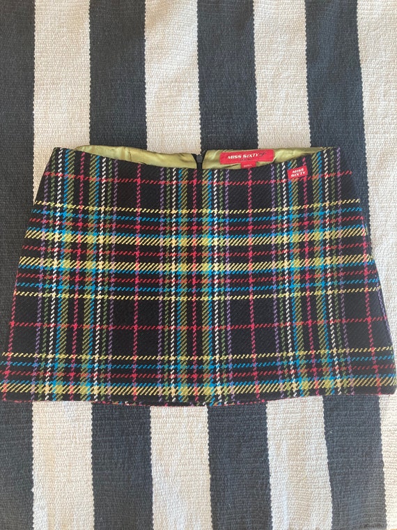 Miss Sixty Black Multicolor Plaid Miniskirt ~ Vint