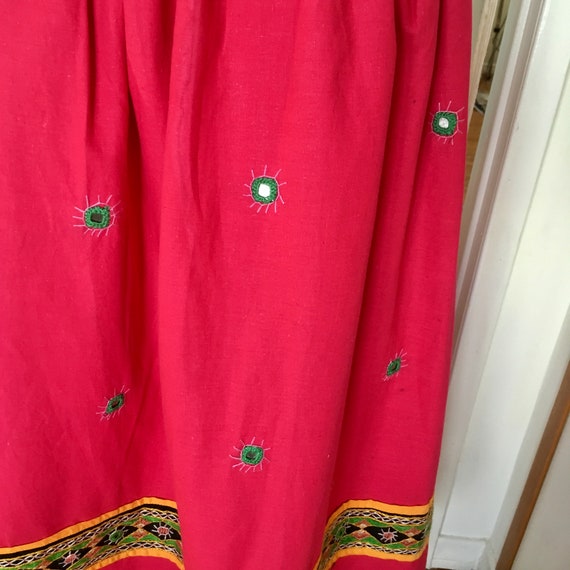 Pink Ethnic Indian Inspired Mirror Cotton Skirt ~… - image 7