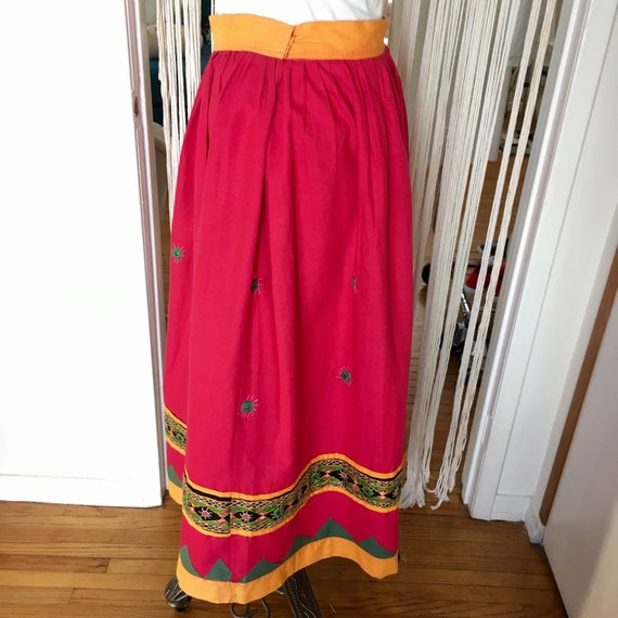 Pink Ethnic Indian Inspired Mirror Cotton Skirt ~… - image 3